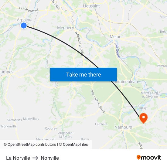 La Norville to Nonville map