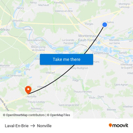 Laval-En-Brie to Nonville map