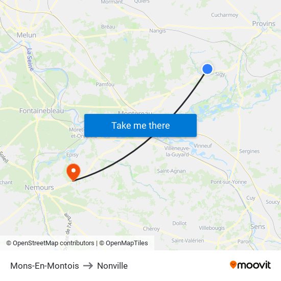 Mons-En-Montois to Nonville map