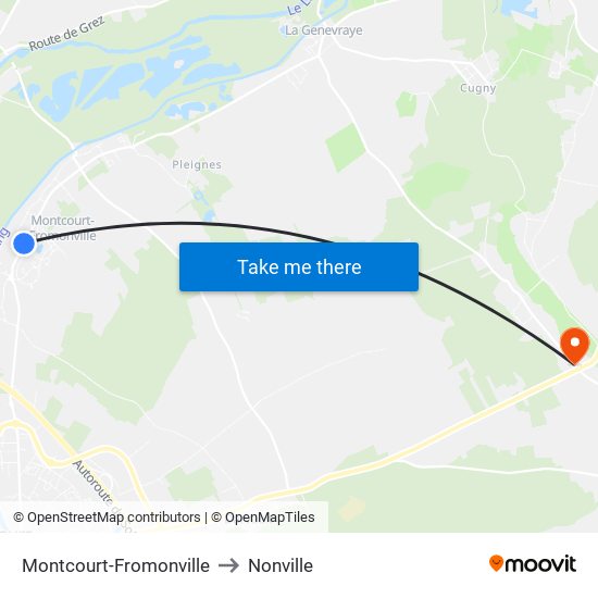 Montcourt-Fromonville to Nonville map