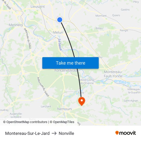 Montereau-Sur-Le-Jard to Nonville map