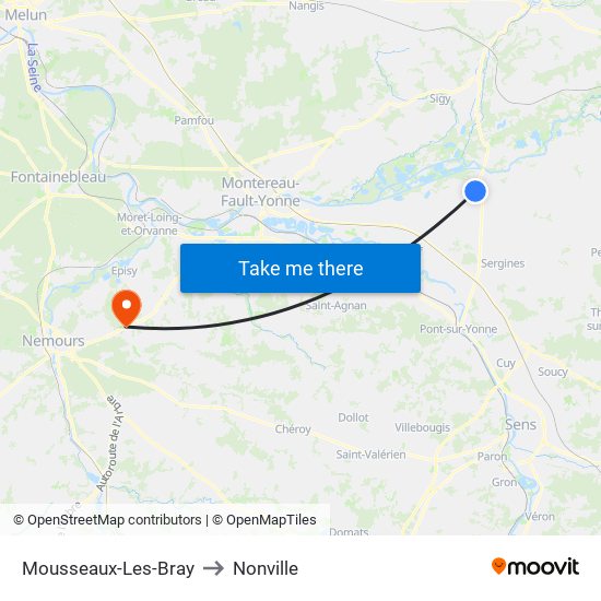 Mousseaux-Les-Bray to Nonville map