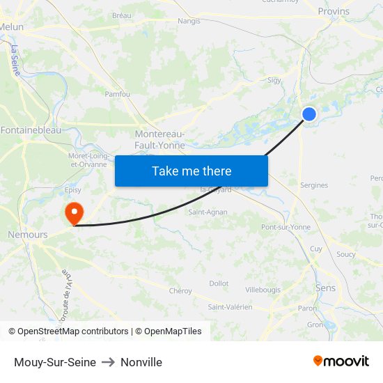 Mouy-Sur-Seine to Nonville map