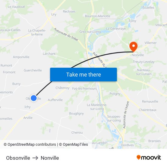 Obsonville to Nonville map