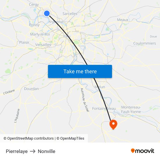 Pierrelaye to Nonville map