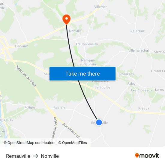 Remauville to Nonville map