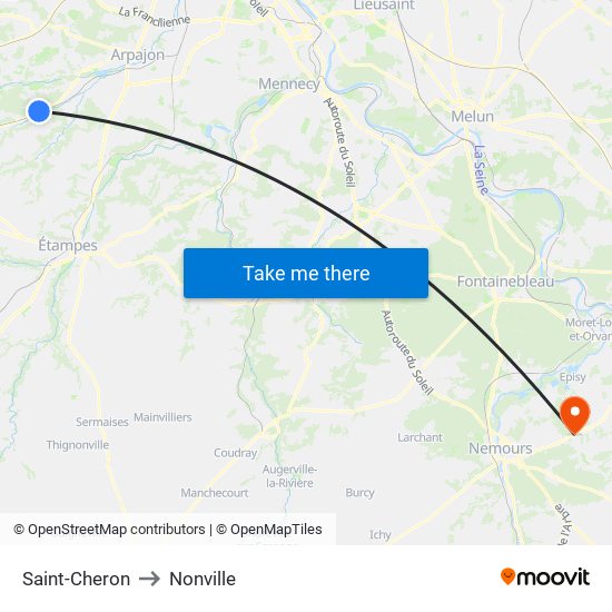 Saint-Cheron to Nonville map