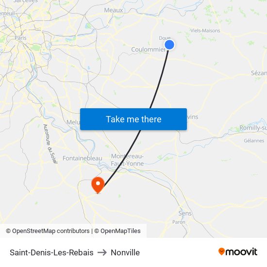 Saint-Denis-Les-Rebais to Nonville map