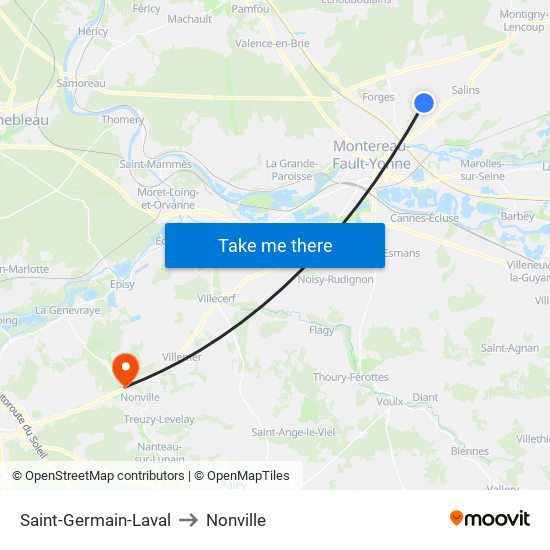 Saint-Germain-Laval to Nonville map