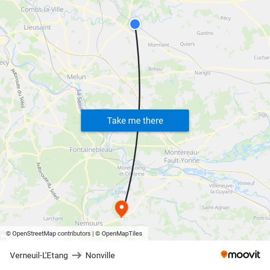 Verneuil-L'Etang to Nonville map