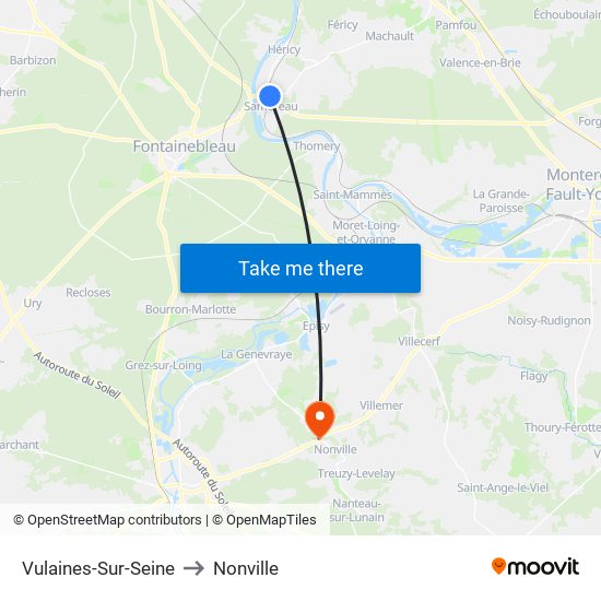 Vulaines-Sur-Seine to Nonville map
