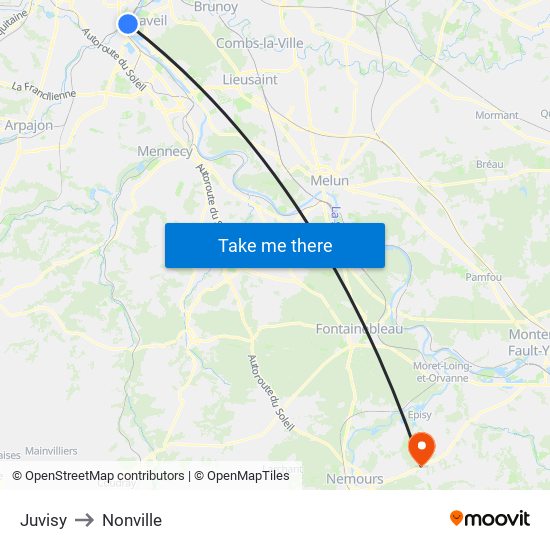 Juvisy to Nonville map