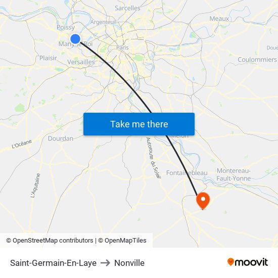 Saint-Germain-En-Laye to Nonville map