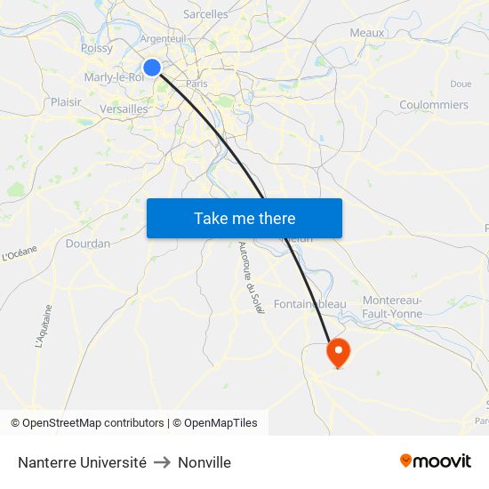 Nanterre Université to Nonville map