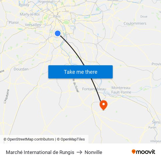 Marché International de Rungis to Nonville map