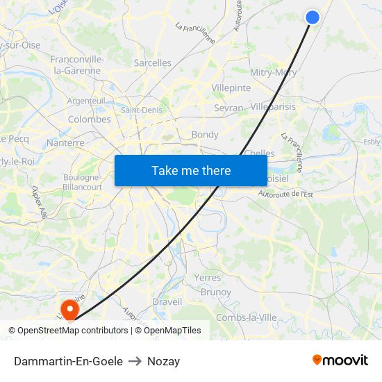 Dammartin-En-Goele to Nozay map