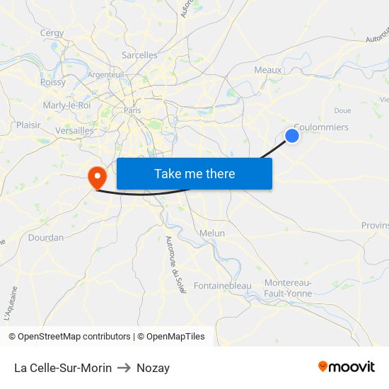 La Celle-Sur-Morin to Nozay map