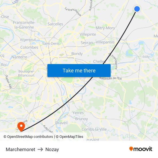 Marchemoret to Nozay map