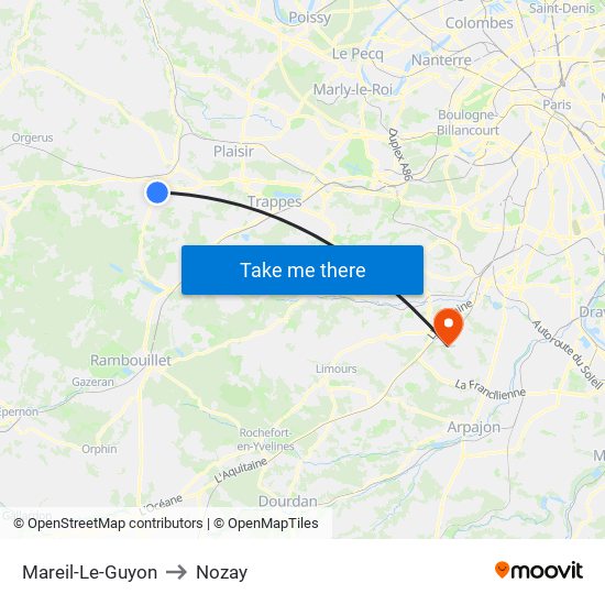 Mareil-Le-Guyon to Nozay map