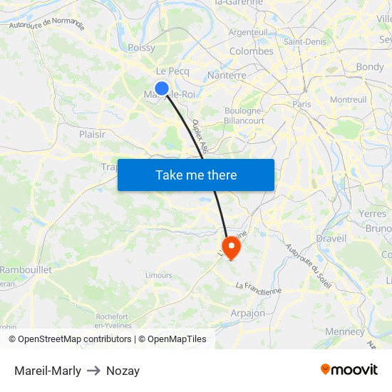 Mareil-Marly to Nozay map