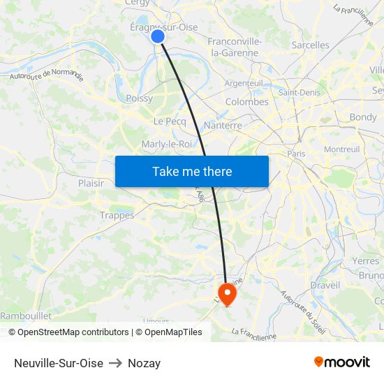 Neuville-Sur-Oise to Nozay map