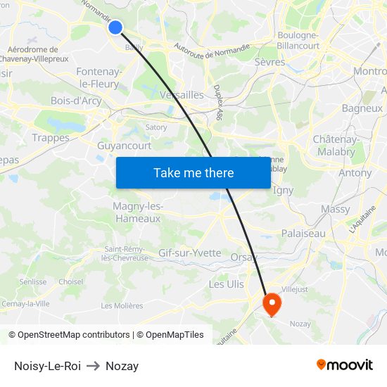 Noisy-Le-Roi to Nozay map