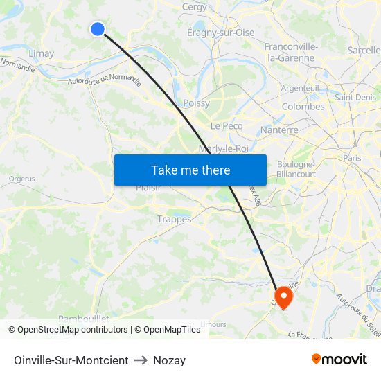 Oinville-Sur-Montcient to Nozay map