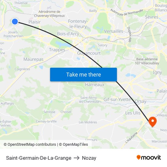 Saint-Germain-De-La-Grange to Nozay map