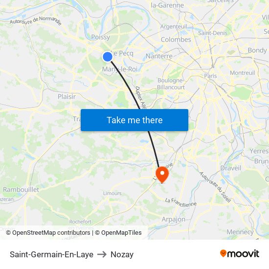 Saint-Germain-En-Laye to Nozay map