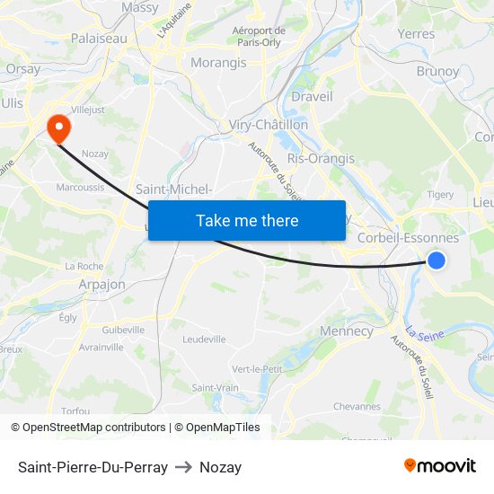Saint-Pierre-Du-Perray to Nozay map