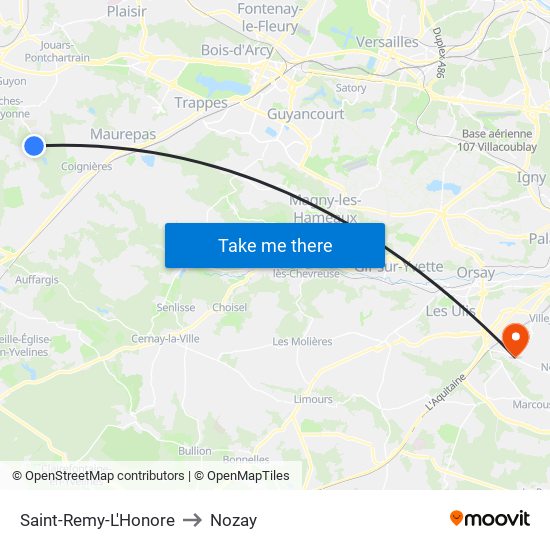 Saint-Remy-L'Honore to Nozay map