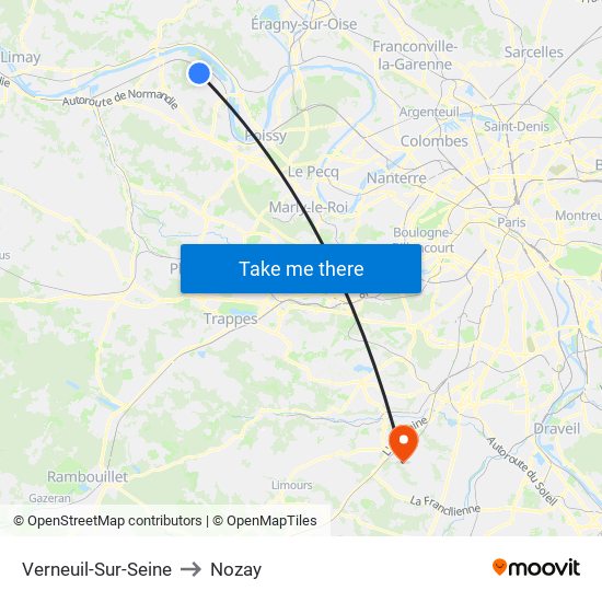 Verneuil-Sur-Seine to Nozay map