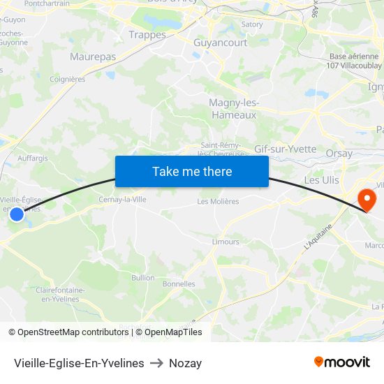 Vieille-Eglise-En-Yvelines to Nozay map