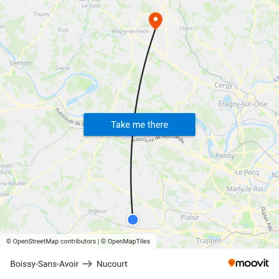 Boissy-Sans-Avoir to Nucourt map
