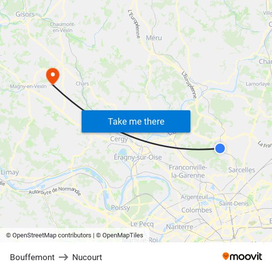 Bouffemont to Nucourt map