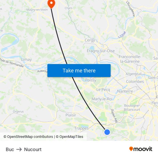 Buc to Nucourt map
