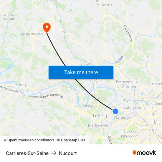 Carrieres-Sur-Seine to Nucourt map