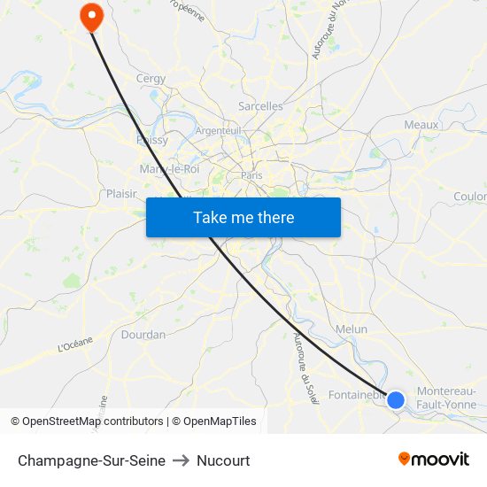 Champagne-Sur-Seine to Nucourt map