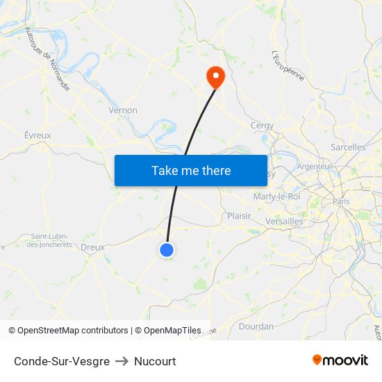 Conde-Sur-Vesgre to Nucourt map