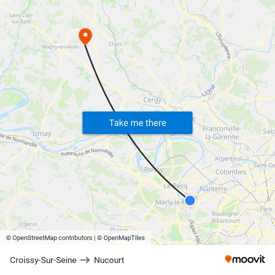 Croissy-Sur-Seine to Nucourt map