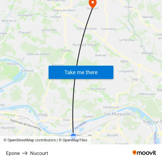 Epone to Nucourt map