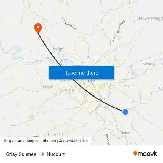 Grisy-Suisnes to Nucourt map