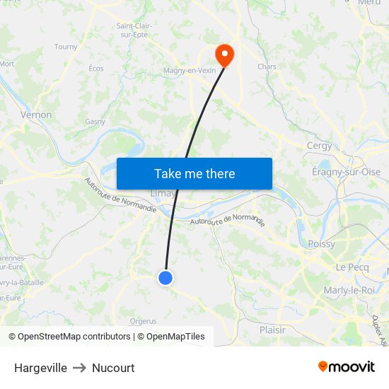 Hargeville to Nucourt map