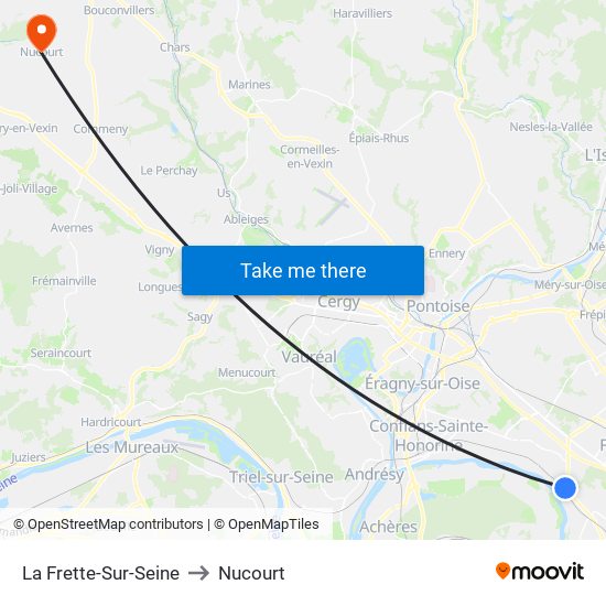 La Frette-Sur-Seine to Nucourt map