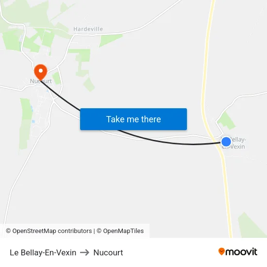 Le Bellay-En-Vexin to Nucourt map