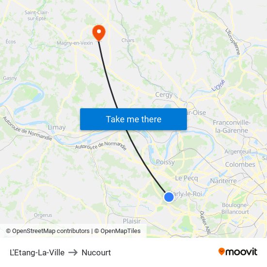 L'Etang-La-Ville to Nucourt map