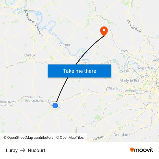 Luray to Nucourt map