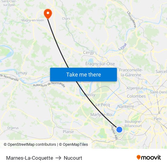 Marnes-La-Coquette to Nucourt map