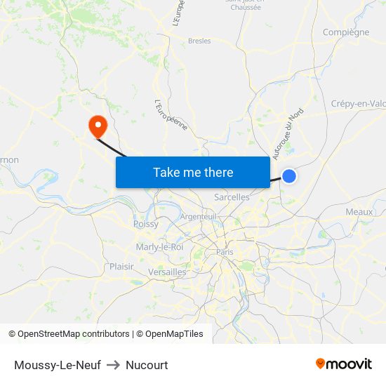 Moussy-Le-Neuf to Nucourt map