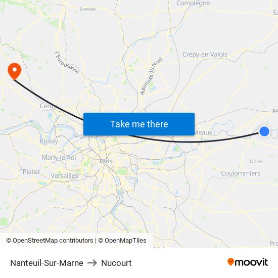 Nanteuil-Sur-Marne to Nucourt map